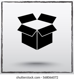Box sign icons, vector illustration. Flat design style