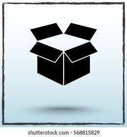Box sign icons, vector illustration. Flat design style
