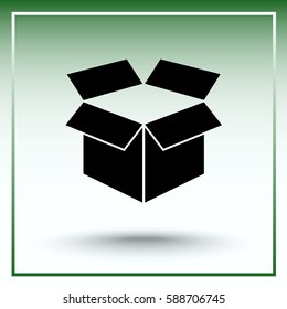 Box sign icons, vector illustration. Flat design style