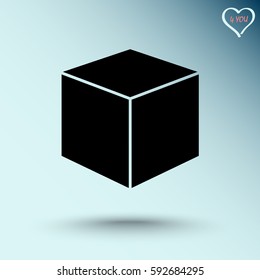 Box sign icons, vector illustration. Flat design style