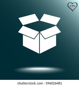 Box sign icons, vector illustration. Flat design style