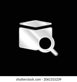 Box silver plated metallic icon