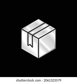 Box silver plated metallic icon