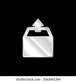 Box silver plated metallic icon