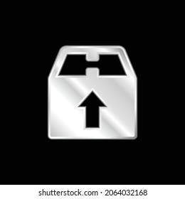Box silver plated metallic icon