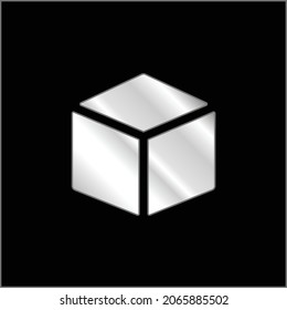 Box silver plated metallic icon