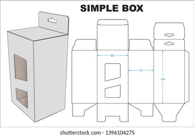 Cake Boxsquare Display Cake Box Dieline Stock Vector (Royalty Free ...