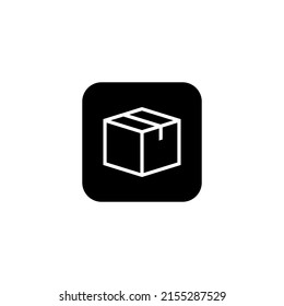 Box simple black button icon