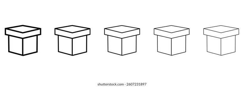Box simple icon collection. Box in flat style. Carton box icons. Delivery icon. Vector illustration . EPS 10 .