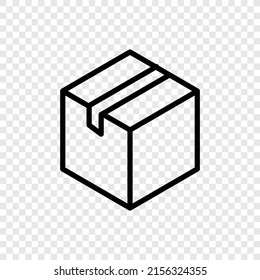 Box simple icon, vector. Flat design. Transparent grid.