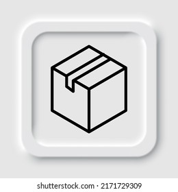 Box simple icon, vector. Flat design. Neumorphism design.ai