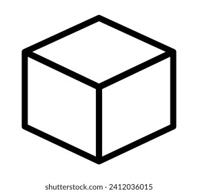 Box simple line icon on white background, vector isometric linear illustration, web design element