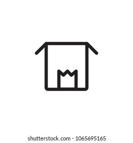 Box Simple Line Vectore Icon
