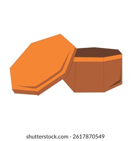 box sixangle with gold colour