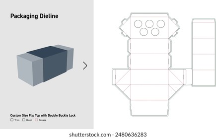 Box with Sleeve dieline, Packaging Dieline, Dieline, Box Dieline, Box Diecut, Diecut, Box Template