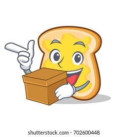 With box slice bread cartoon character