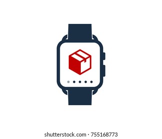 Box Smart Watch Icon Logo Design Element