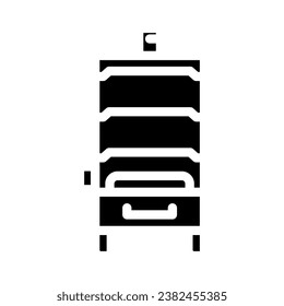 vector de icono de glifo fumador de caja. signo de fumador. ilustración de símbolo aislado