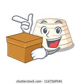 With box soft italian ricotta cheese character cartoon