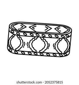 Box of The Soil from The Prophet Muhammad's Tomb Part of Muslim historical objects Hand Drawn Icon Set Vector.