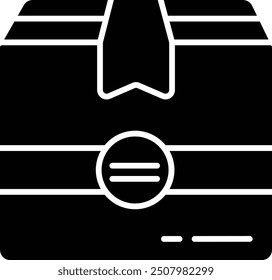 Box solid glyph vector illustration