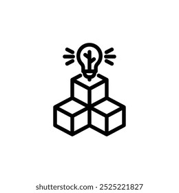 Box solution creative icon or logo design isolated sign symbol vector illustration. High quality black line style vector suitable for designers, web developers, displays and websites