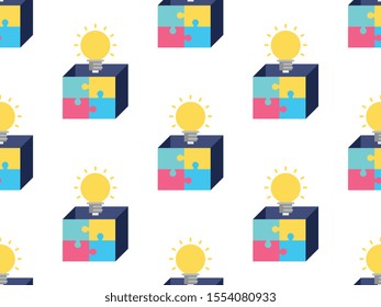 Box solution seamless pattern design, Repeat textile design. Fabric print.