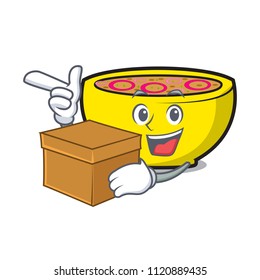 With box soup union character cartoon