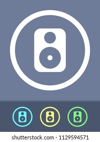 Box Speaker - Circle Glyph Icons. A simple vector icon.