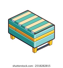 Box Spring Vector Illustration Isolated on White Background 