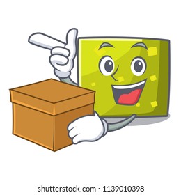 With box square character cartoon style