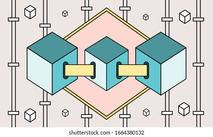 box square diagram isometric. infographic concept background and texture.  Vector, illustration.