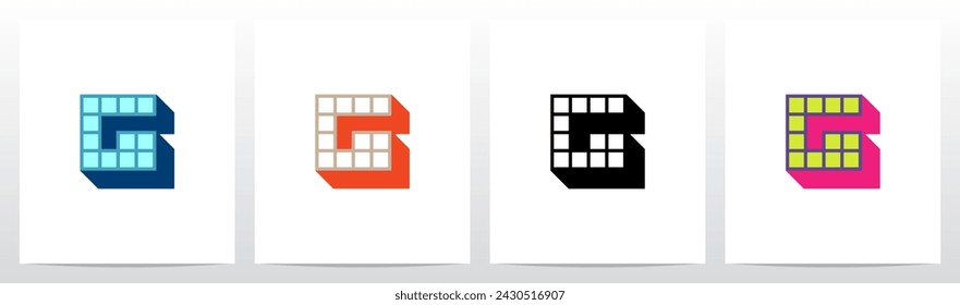 Box Square Outline Drop Shadow 3D Initial Letter Logo Design G