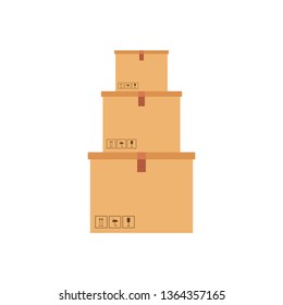 Box stack wallpaper. free space for text. Send parcels.