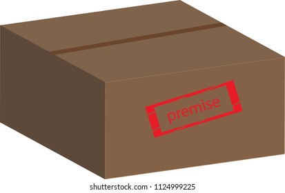 
a box with a stamp a parcel