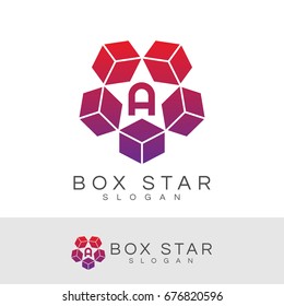 box star initial Letter A Logo design