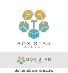box star initial Letter T Logo design