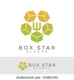 box star initial Letter W Logo design