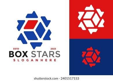 Box Star Logo design vector symbol icon illustration