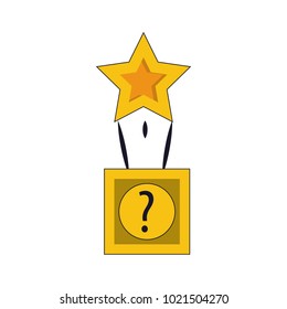 Box with star pixelated videogame element