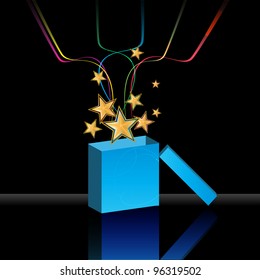box with stars