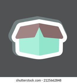 Box Sticker in trendy isolated on black background