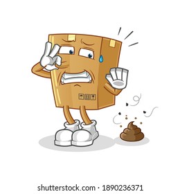 box with stinky waste illustration. character vector