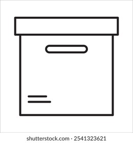 Vector de contorno de icono de stock de caja