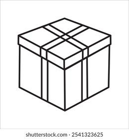 Vector de contorno de icono de stock de caja