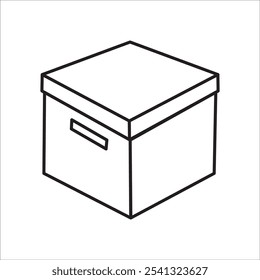 Vector de contorno de icono de stock de caja