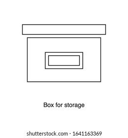 Box for storage icon vector on white background. Black icon illustration