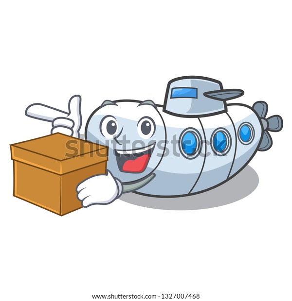 With box submarine\
in the a cartoon shape