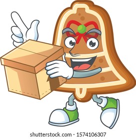 With box Super Funny bell cookies cartoon character style