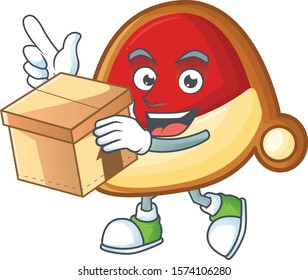 With box Super Funny christmas hat cookies cartoon character style